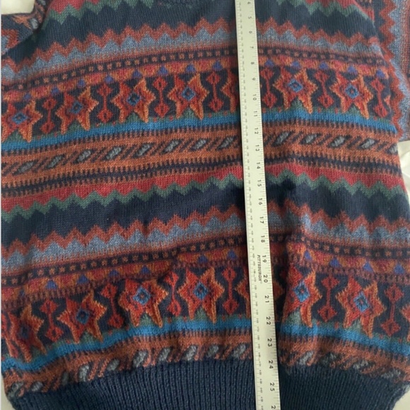 VINTAGE THE PERUVIAN CONNECTION HANDMADE 100% ALPACA COLORFUL COSBY SWEATER MED - Picture 6 of 7